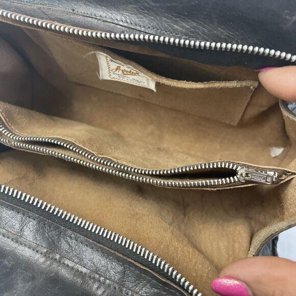 Avelar Cowhide Handbag Crossbody Purse Dark Brown Cow Leather Fur Made Mexico - Picture 8 of 14